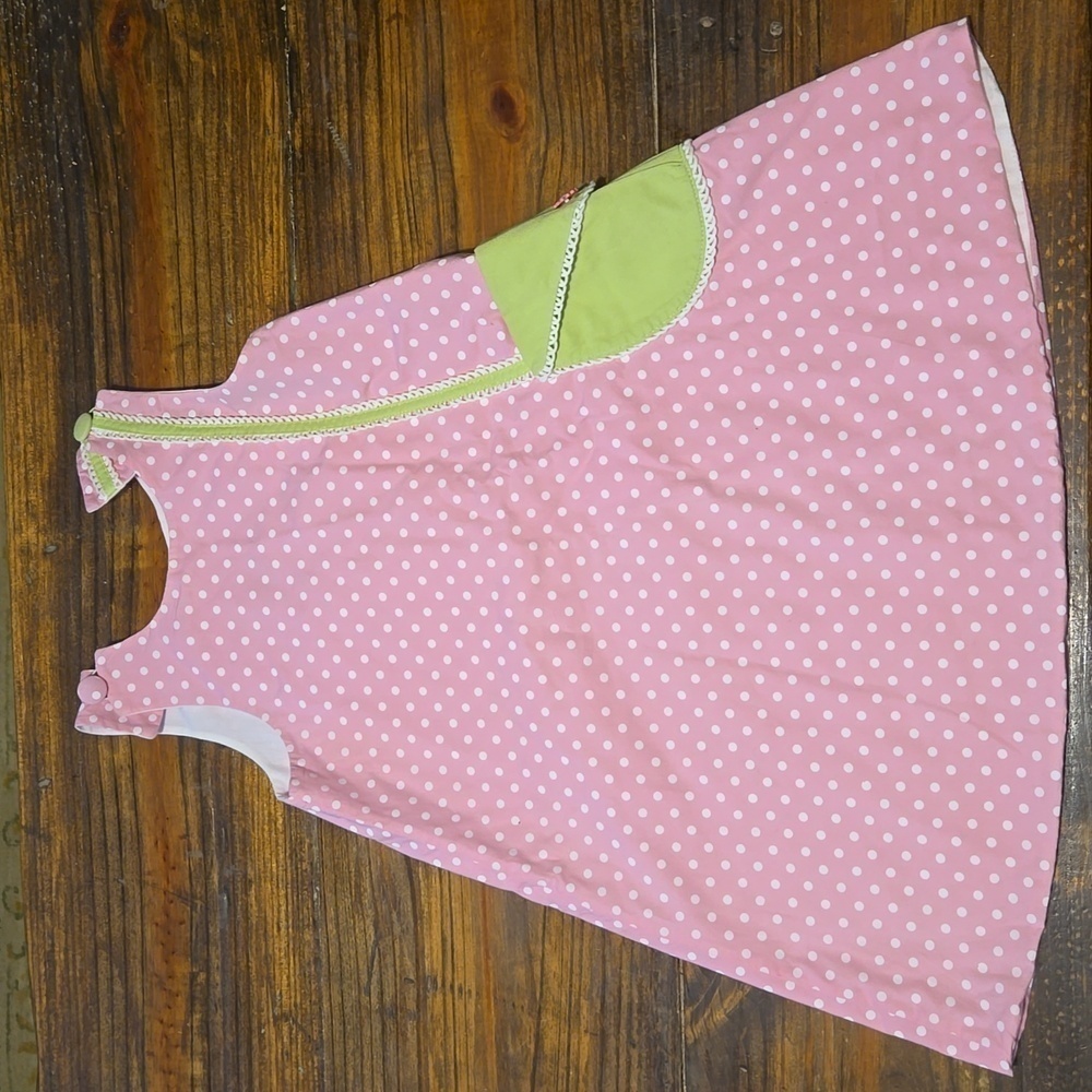 Mulberry Street Girls Pink Polka Dot Purse Dress Size 5